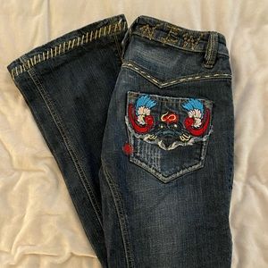 New London High Embellished Boot Cut Jeans Size 29